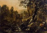 Nicolaes Pietersz. Berchem, Herdsmen and Herds at a Waterfall
